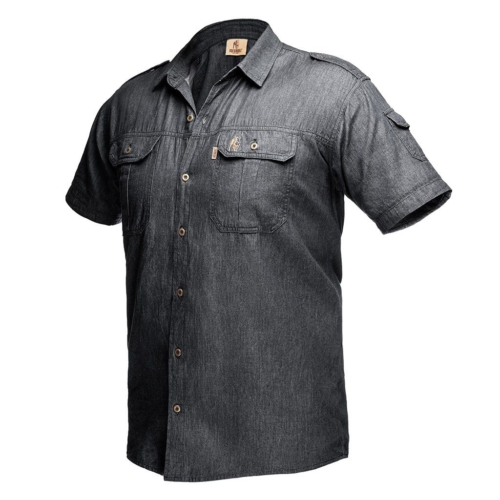 Men&#39;s Kalahari Shirt S/S Black Denim