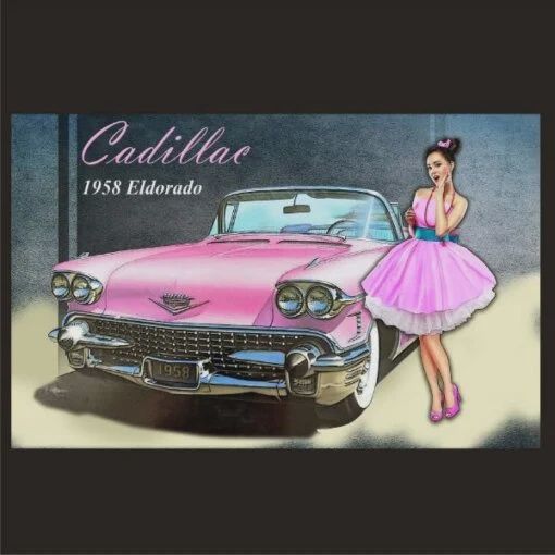 Metal Sign - Pink Cadalac