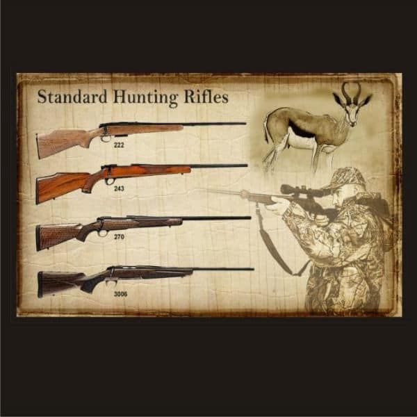 Metal Sign - Hunting Rifles