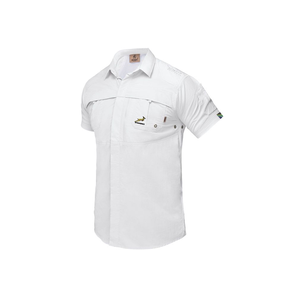 Men&#39;s Gariep Shirt S/S White - Licensed Springbok