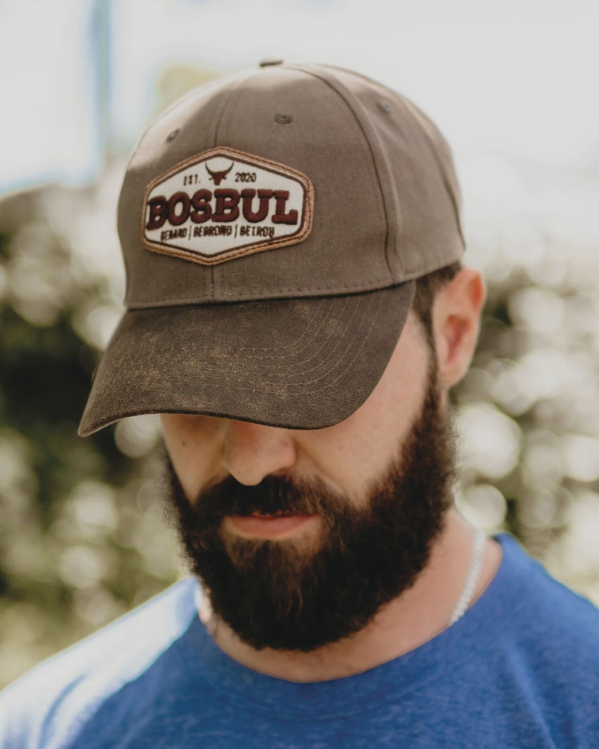 2 Tone Grey/Brown Cap With EMB Badge