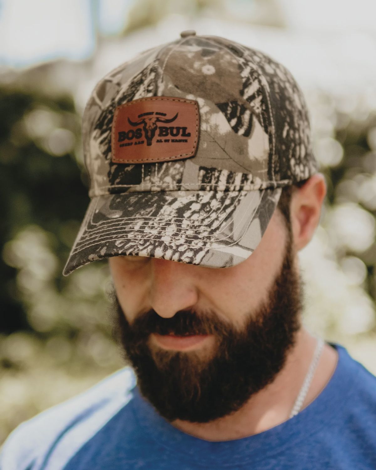 Bosbul Leather Patch &amp; Slogan Hunting Cap