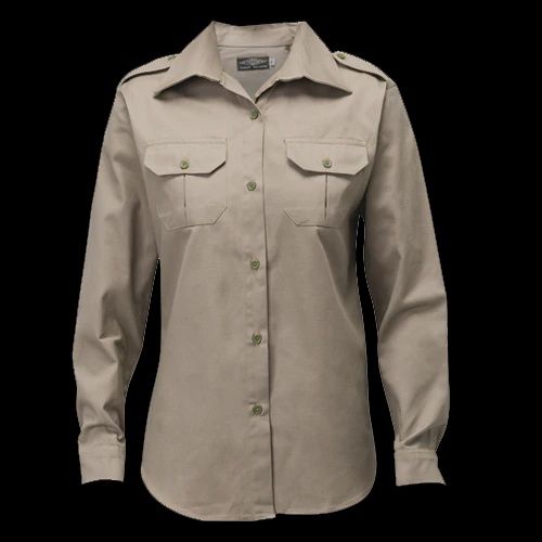 Teesav Ladies Full Button Shirt L/S - Khaki