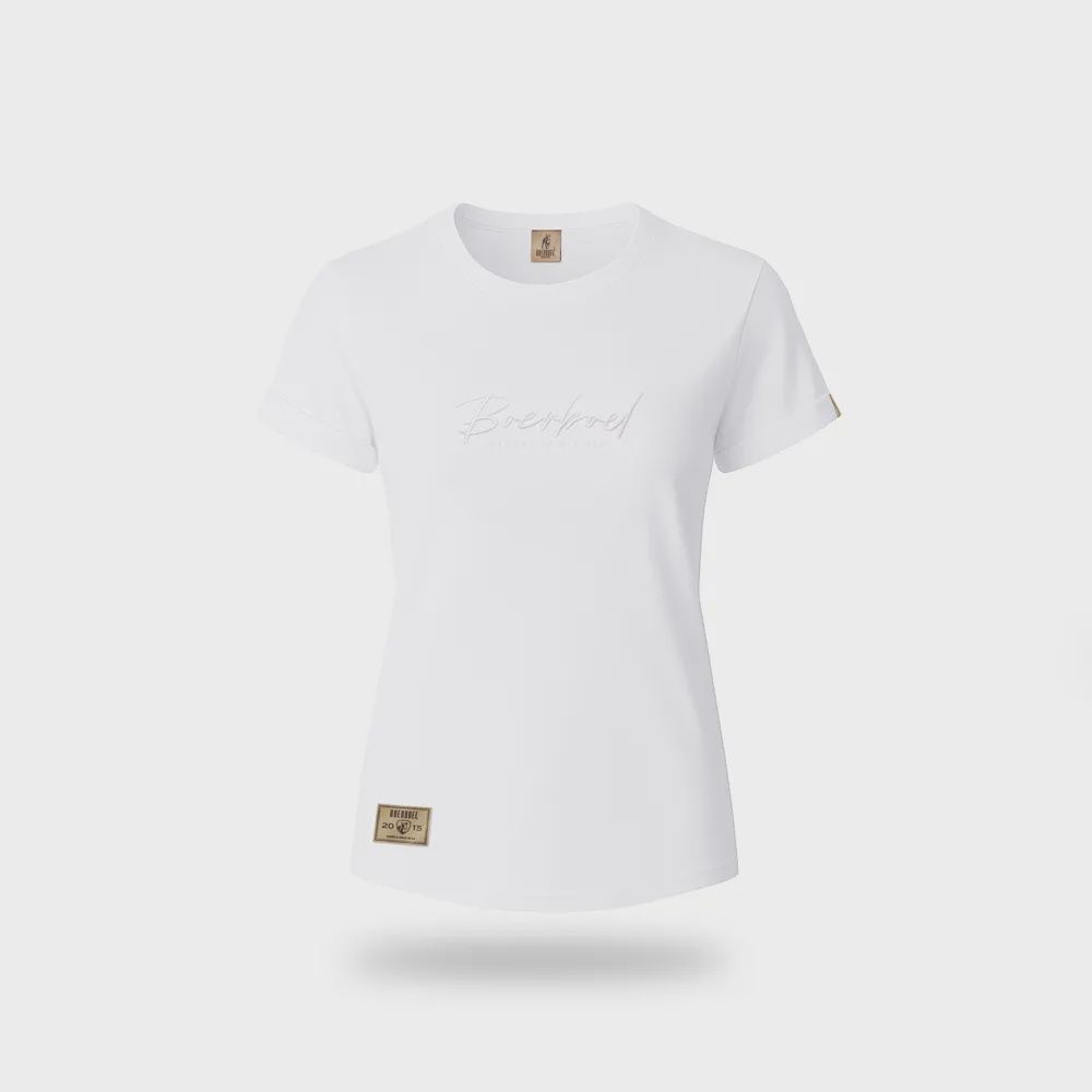 Ladies T-Shirt – Embroidered White