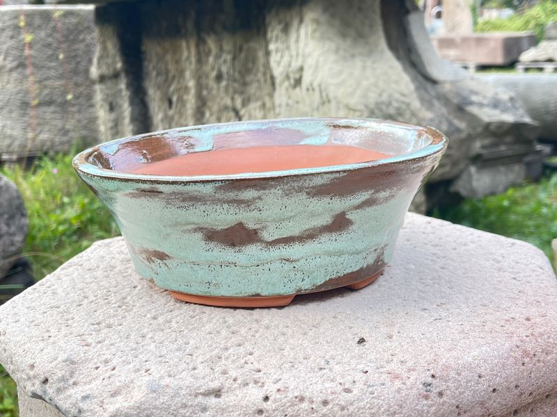 Bonsaischale rund glasiert