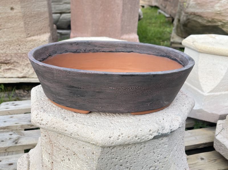 Bonsaischale oval glasiert