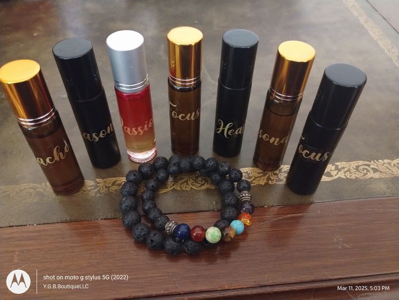Essential Oil Rollers with Chakra Bracelet