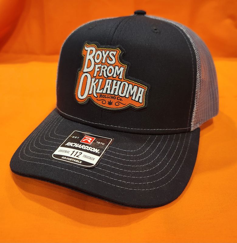 Black/Gray "Boys from Oklahoma Rolling Co." Patch Hat