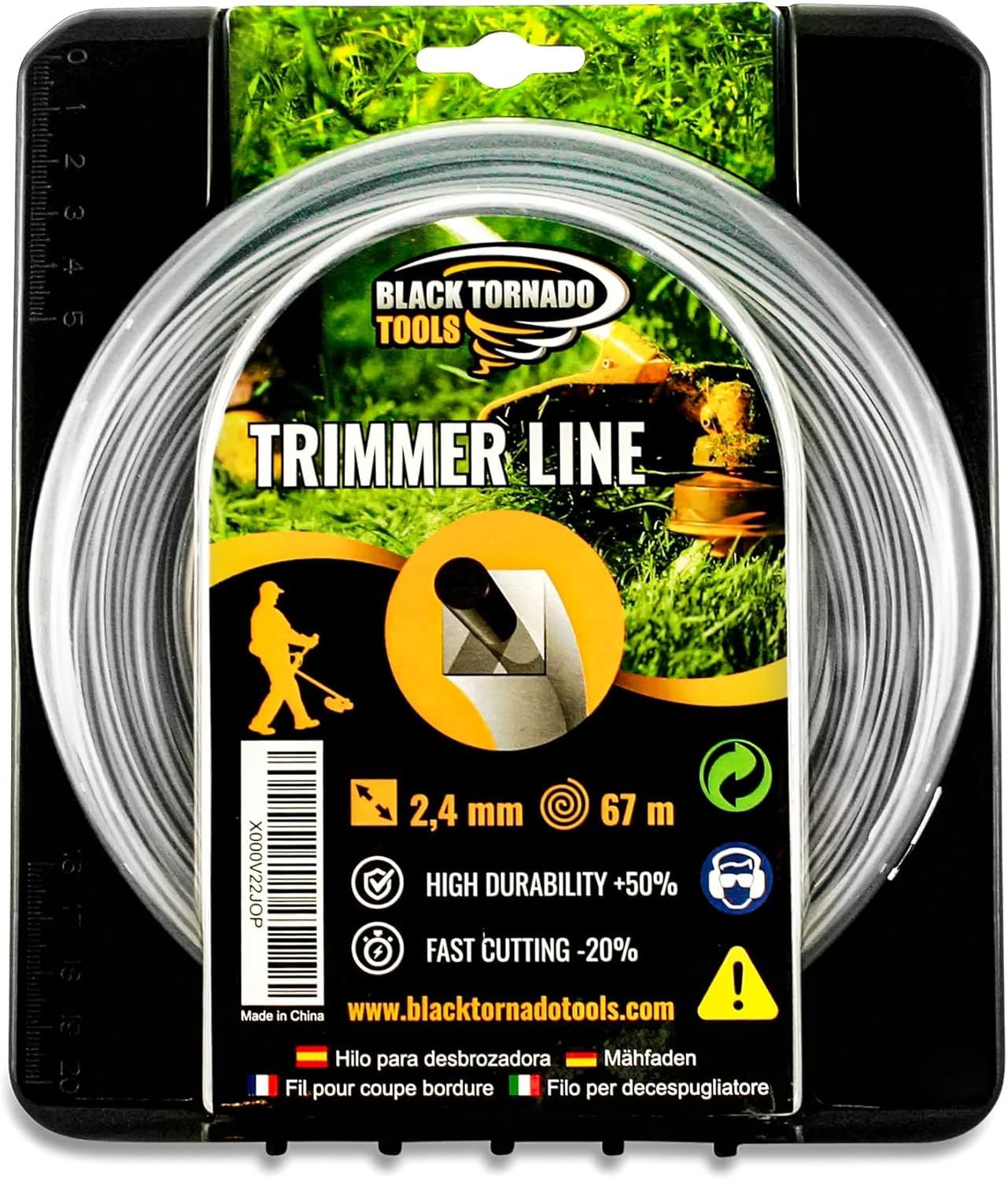 Hilo para desbrozadora 2,4mm x 67m