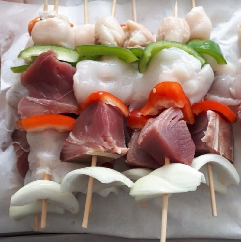 Fish kebabs Fish kebabs