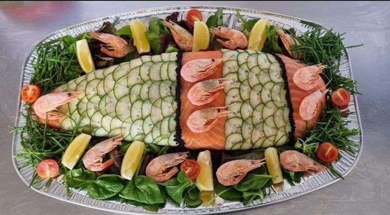 Poached & Dressed Salmon, 1 fillet serves 6-8 Poached & Dressed Salmon, 1 fillet serves 6-8