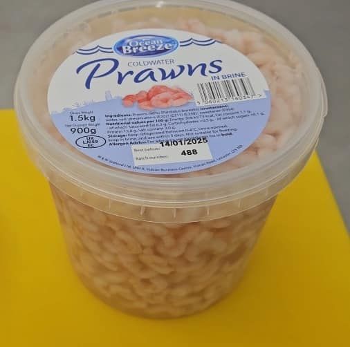 Peeled prawns in brine