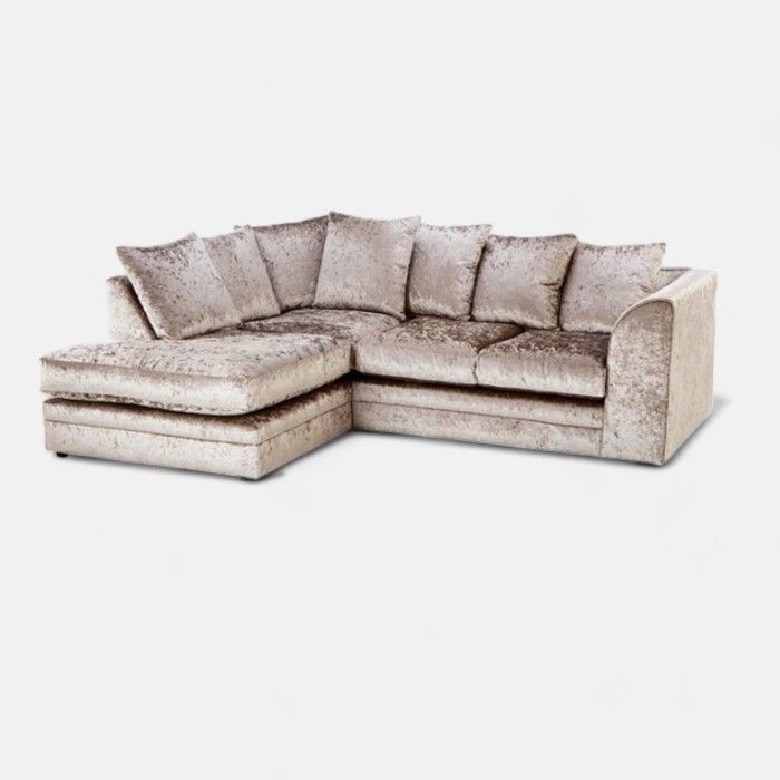 Dylan Crush Velvet 4 Seater Left Corner Sofa