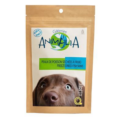 Gâterie Animalia (Peau poisson-57g)