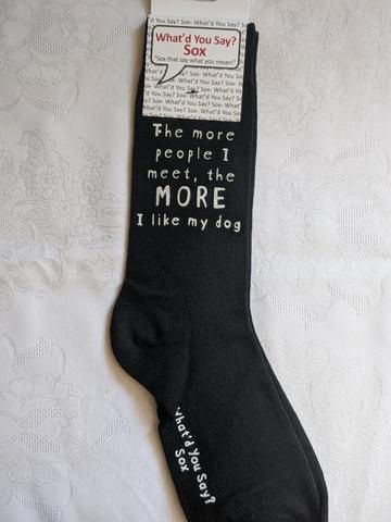 Chaussettes Foozys – Texte « Plus je rencontre de gens, plus j’aime mon chien »