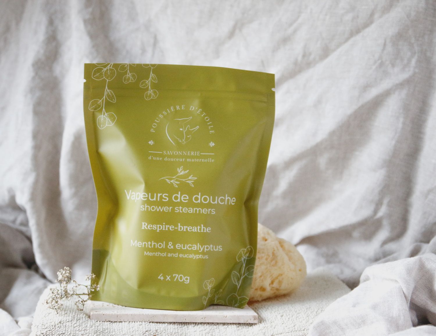 Vapeurs de douche | Respire-Menthol eucalyptus 4X 70g