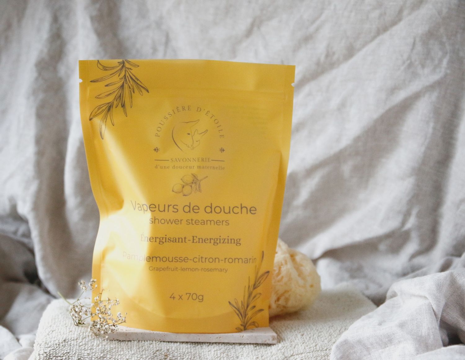 Vapeurs de douche | Énergisant-Pamplemousse, citron &amp; romarin 4X 70g