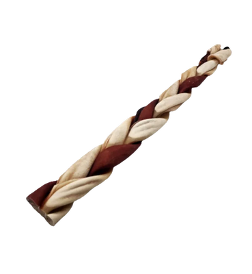 Bâton de collagène de bœuf tressé – Nature / Brun – 12 po