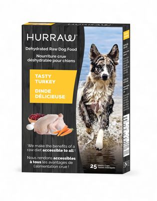 HURRAW – Dinde délicieuse – Nourriture déshydratée pour chiens – Sans grains