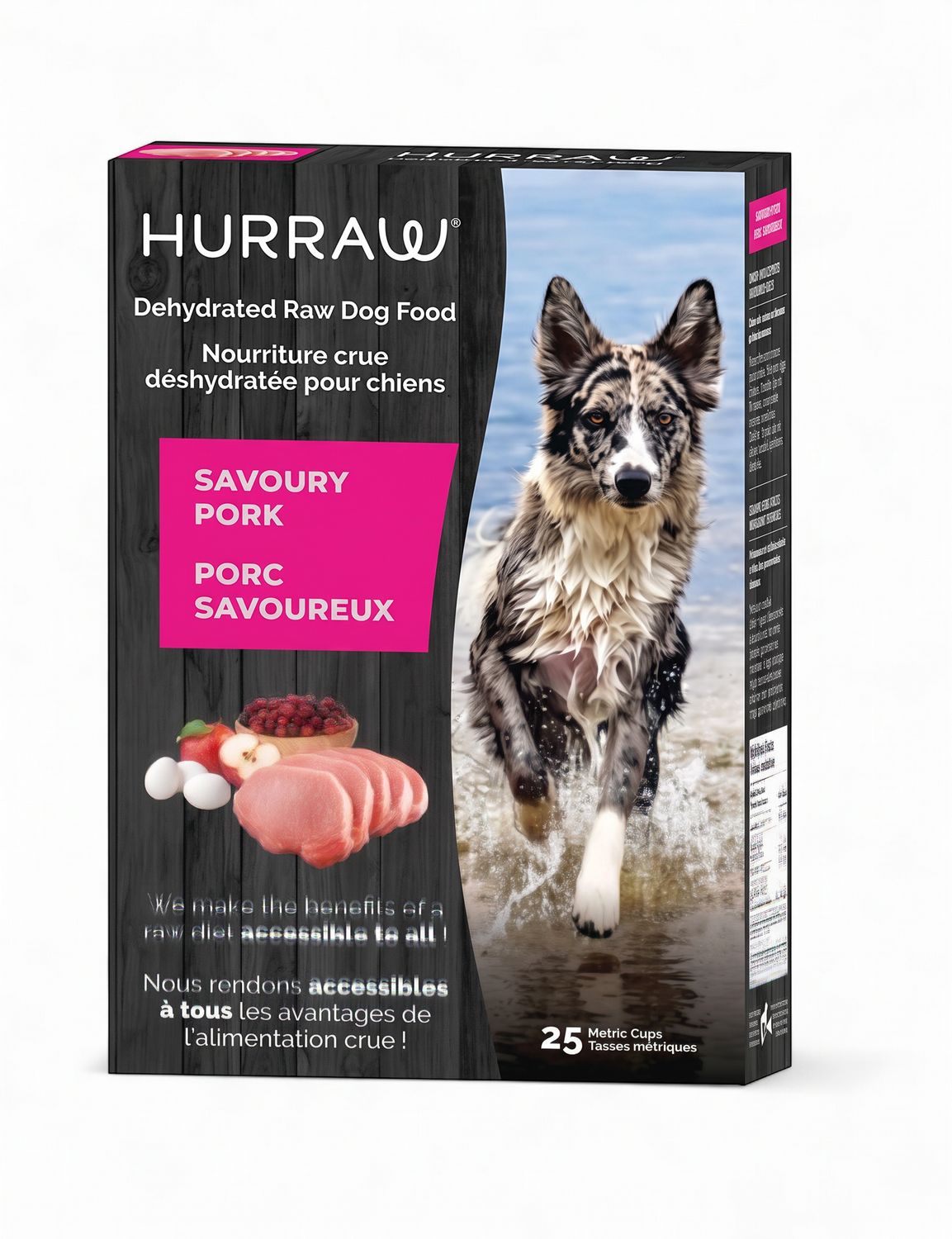 HURRAW – Porc savoureux – Nourriture déshydratée pour chiens – Sans grains