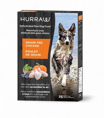 HURRAW – Poulet de grain – Nourriture déshydratée pour chiens – Sans grains
