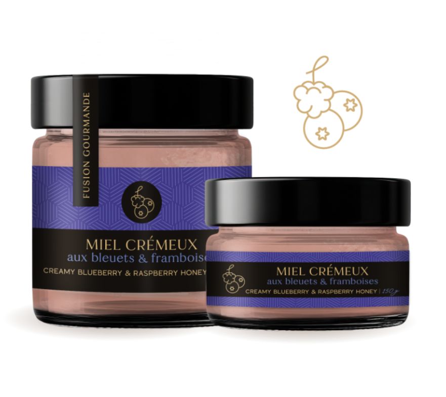 Miel aux bleuets et framboises