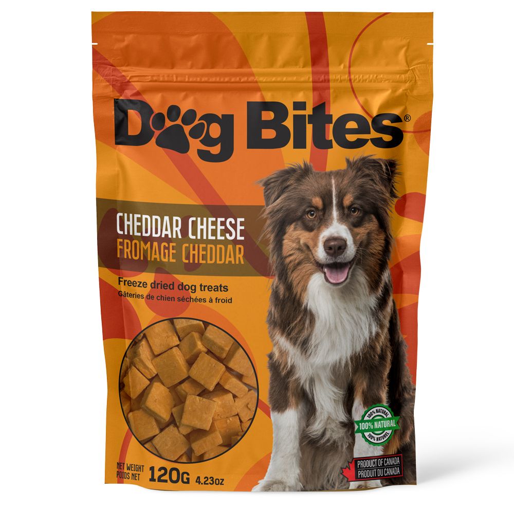 Dog Bites – Fromage cheddar lyophilisé pour chiens, Formats: 250g