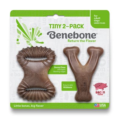 Benebone – Ensemble Miniature(2 jouets) saveur bacon
