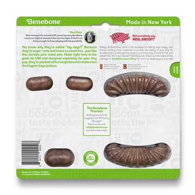 Benebone – Ensemble Miniature(2 jouets) saveur bacon