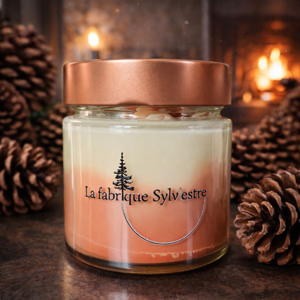 Chandelle ''Blanche neige et sa pomme de pin''