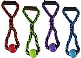 Jouet pour chien en corde avec balle