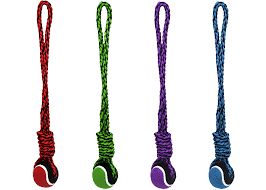 Jouet pour chien en corde avec balle 20po
