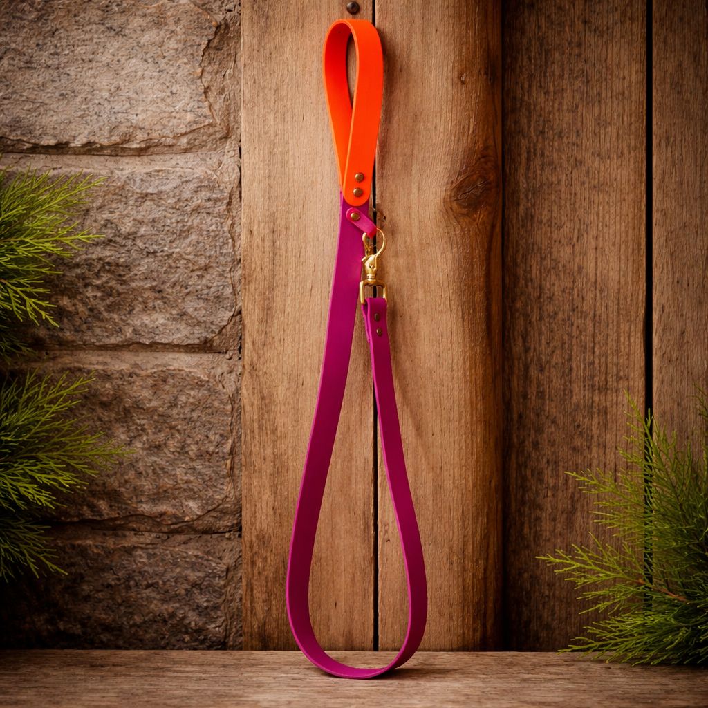 Laisse artisanale en BioThane® – 4,5 pieds – Fabrication maison