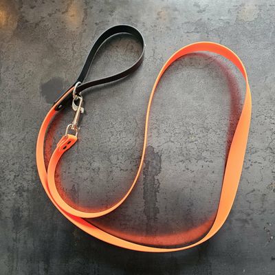 Laisse artisanale en BioThane® orange – 5 pieds
