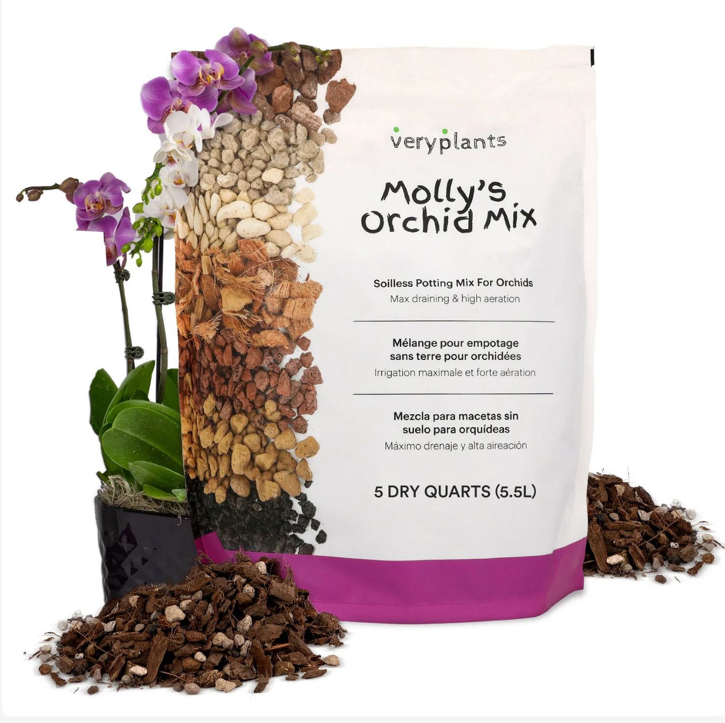 Mélange Molly’s pour orchidées, Formats: 5.5 L