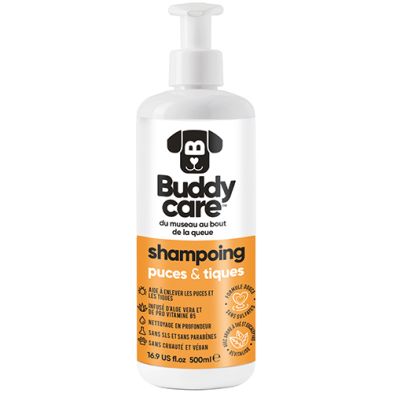 Buddycar – Shampooing antipuces et antitiques pour chiens
