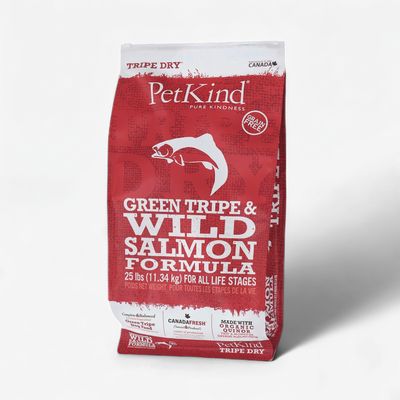 PetKind – Tripe Dry – Nourriture pour chien à la tripe verte d’agneau et au saumon – Sans grains – 25 lb
