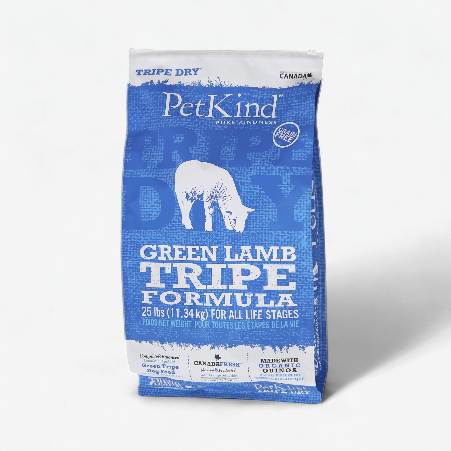 PetKind – Tripe Dry – Nourriture pour chien à la tripe verte d’agneau – Sans grains – 25 lb