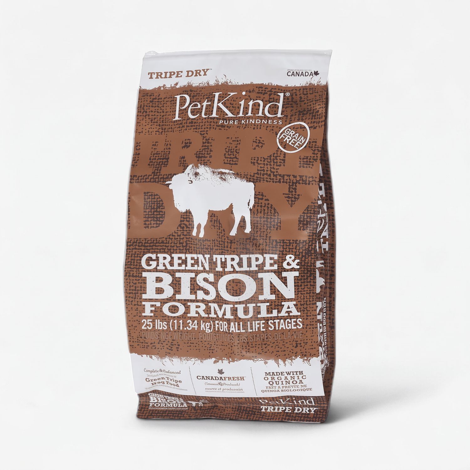 PetKind – Tripe Dry – Nourriture pour chien à la tripe verte de bœuf et de bison – Sans grains – 25 lb