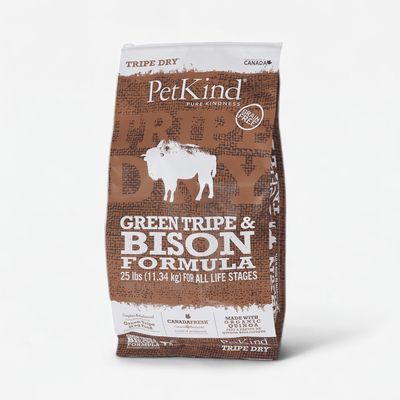PetKind – Tripe Dry – Nourriture pour chien à la tripe verte de bœuf et de bison – Sans grains – 25 lb