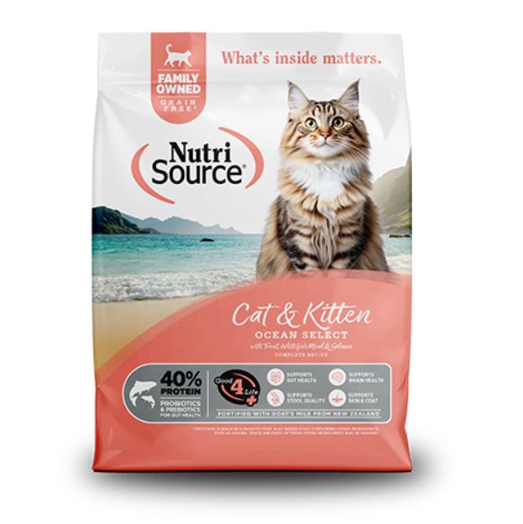 NutriSource® – Croquettes sans grains Ocean Select pour chats et chatons, Formats: 4 lb