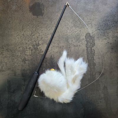 Pieuvre en fourrure recyclée avec canne à pêche - chat