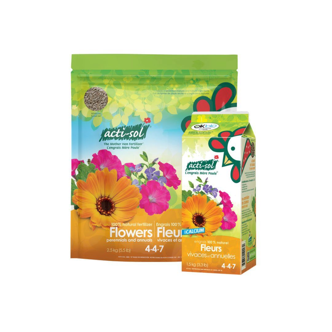 Engrais naturel Acti-Sol pour fleurs, vivaces et annuelles 4-4-7