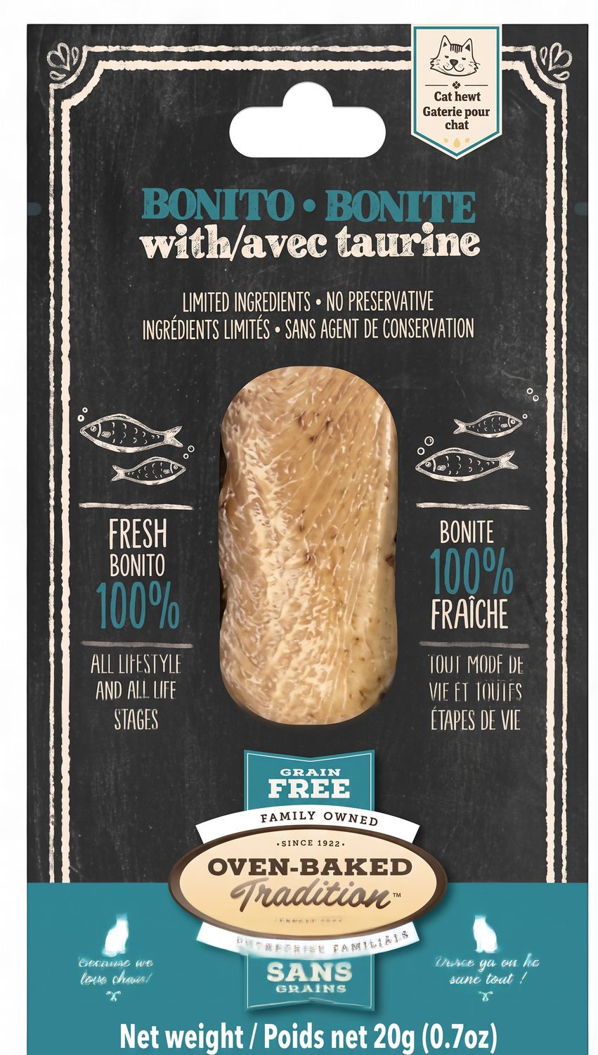 Oven-Baked Tradition® – Gâterie en filet pour chats – Bonite et taurine – Sans grains – 20 g