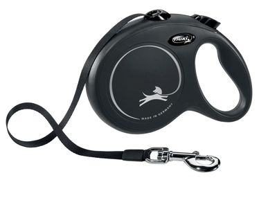 Flexi Classic – Laisse rétractable en corde noire