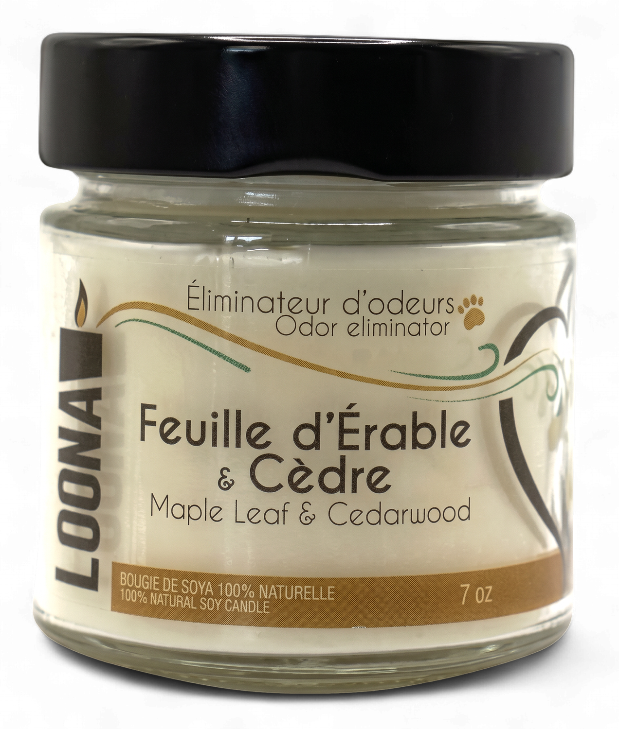Chandelle LOONA – Feuille d’érable et cèdre 7 oz