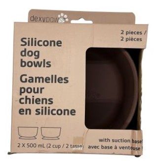 Dexypaws Ensemble De Deux Bols En Silicone - Espresso