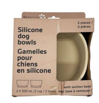 Dexypaws Ensemble De Deux Bols En Silicone - Beige Naturel