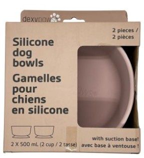 Dexypaws Ensemble De Deux Bols En Silicone - Rose Poudré
