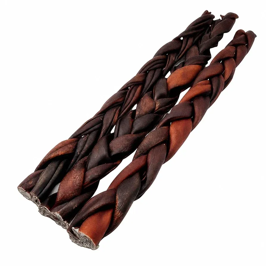 Bâton de collagène de bœuf tressé - Brun – 12 po